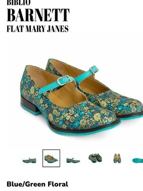John Fluevog Blue/Mlti Barnett Mary Jean shoes